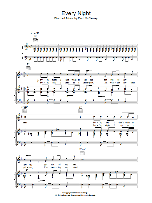 Every Night (Piano, Vocal & Guitar Chords) von Paul McCartney