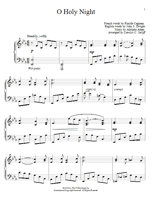 O Holy Night (arr. Carolyn C. Setliff) (Educational Piano) von Adolphe Adam