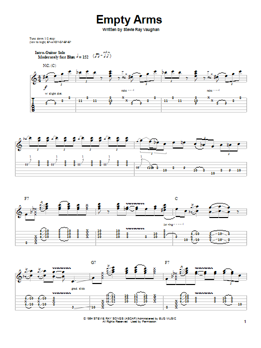 Empty Arms (Guitar Tab (Single Guitar)) von Stevie Ray Vaughan
