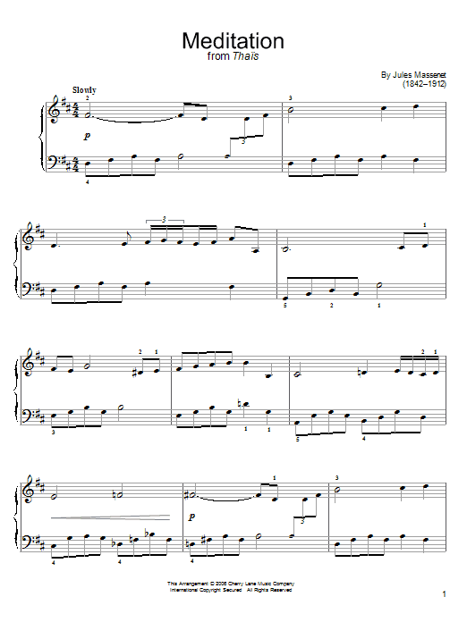 Meditation (from Thais) (Easy Piano) von Jules Massenet