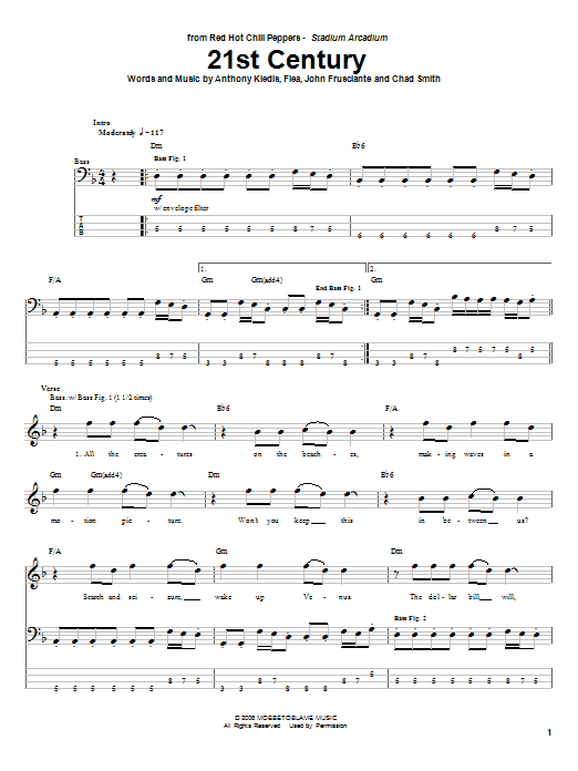 21st Century (Bass Guitar Tab) von Red Hot Chili Peppers