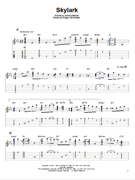 Skylark (Solo Guitar) von Hoagy Carmichael