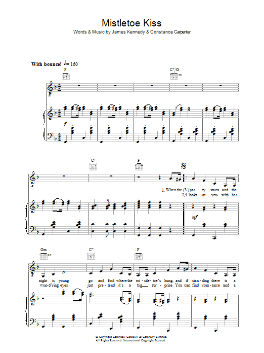 Mistletoe Kiss (Piano, Vocal & Guitar Chords) von Margaret Whiting