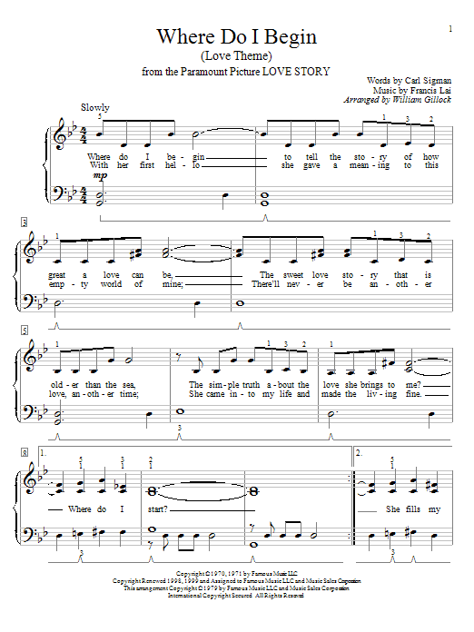 Where Do I Begin (Love Theme) (Educational Piano) von Andy Williams
