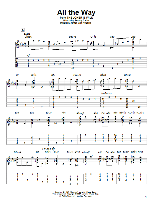 All The Way (Solo Guitar) von Frank Sinatra