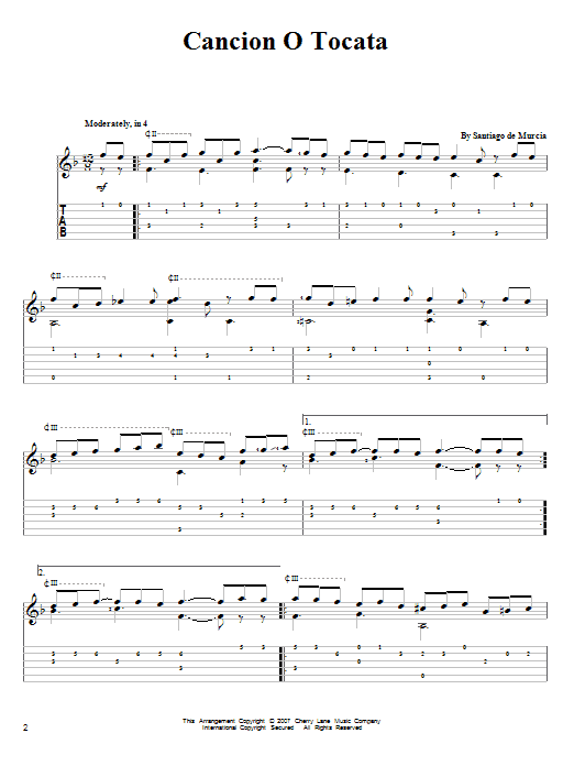 Cancion O Tocata (Solo Guitar) von Santiago de Murcia