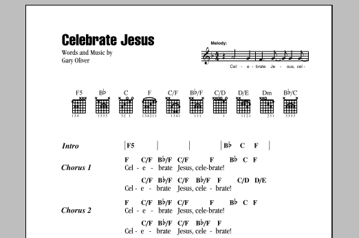 Celebrate Jesus (Guitar Chords/Lyrics) von Gary Oliver