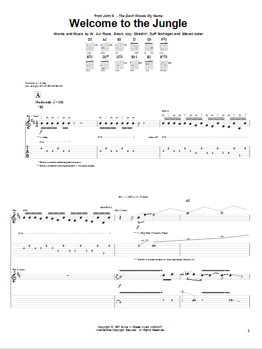 Welcome To The Jungle (Guitar Tab) von John 5