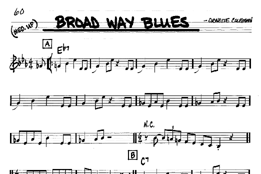 Broad Way Blues (Real Book  Melody & Chords  C Instruments) von Ornette Coleman