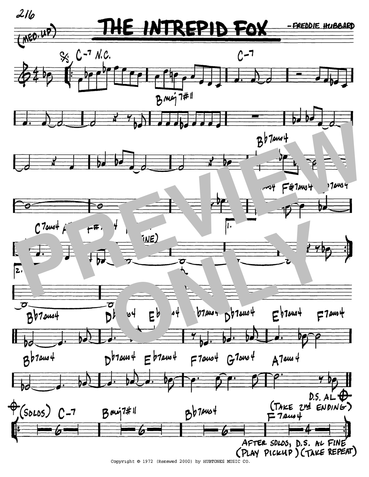 The Intrepid Fox (Real Book  Melody & Chords  C Instruments) von Freddie Hubbard