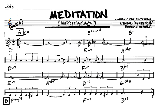Meditation (Meditacao) (Real Book  Melody & Chords  C Instruments) von Antonio Carlos Jobim