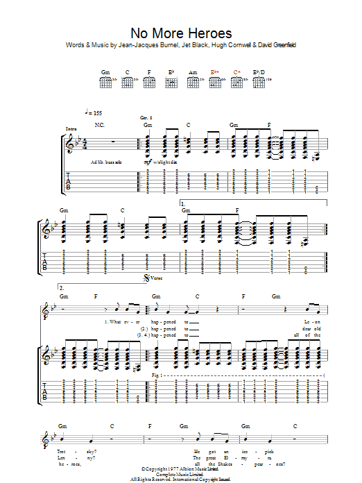 No More Heroes (Guitar Tab) von The Stranglers