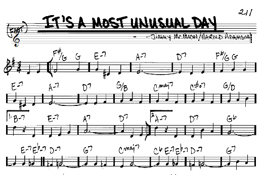 It's A Most Unusual Day (Real Book  Melody & Chords  C Instruments) von Harold Adamson