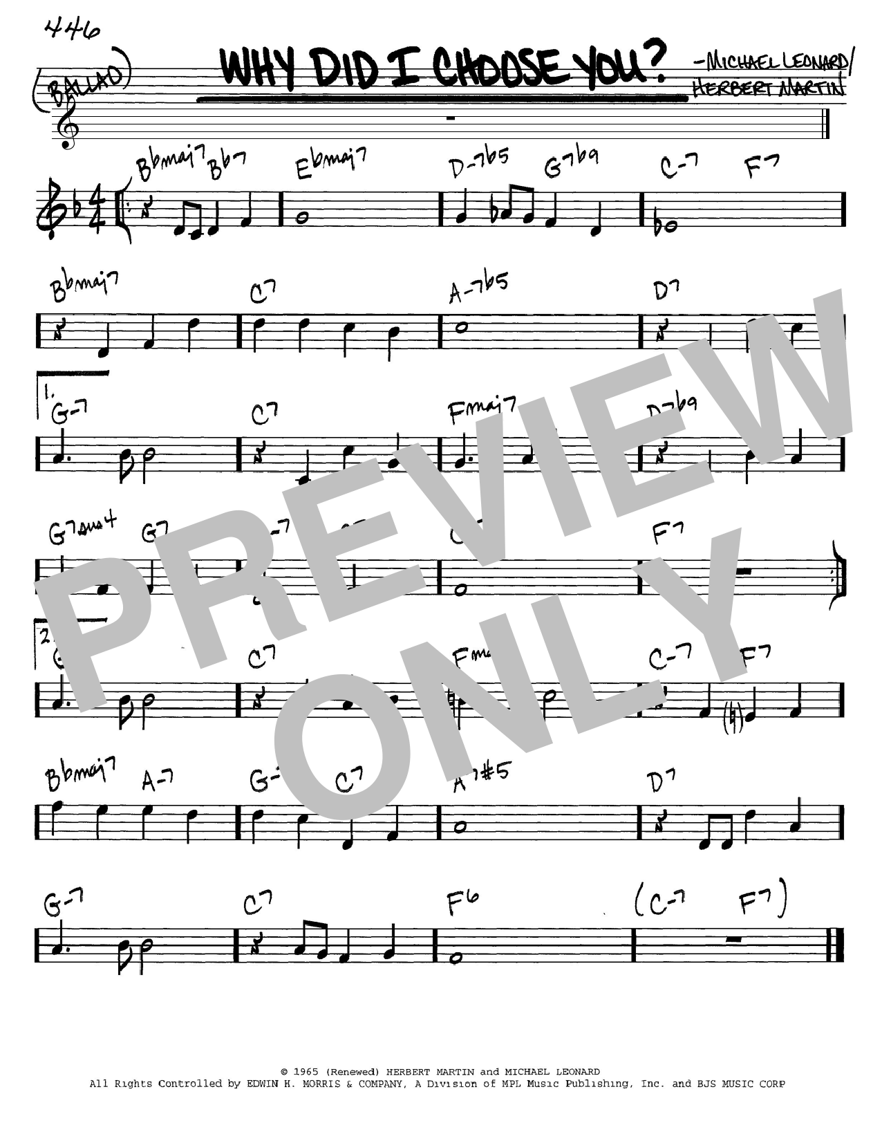 Why Did I Choose You? (Real Book  Melody & Chords  C Instruments) von Herbert Martin