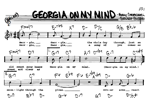 Georgia On My Mind (Real Book  Melody, Lyrics & Chords) von Ray Charles