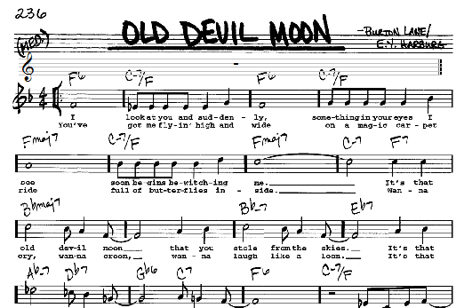 Old Devil Moon (Real Book  Melody, Lyrics & Chords) von E.Y. Harburg