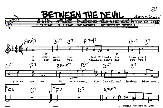 Between The Devil And The Deep Blue Sea (Real Book  Melody, Lyrics & Chords) von Harold Arlen