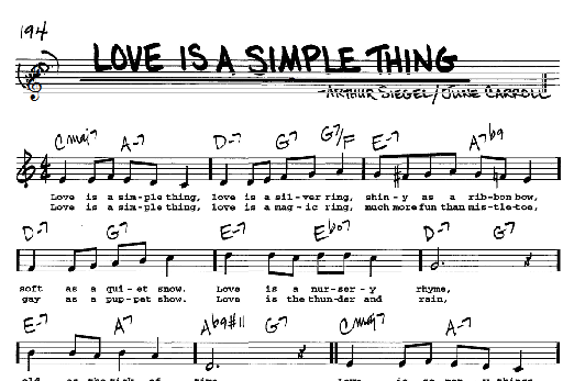 Love Is A Simple Thing (Real Book  Melody, Lyrics & Chords) von June Carroll