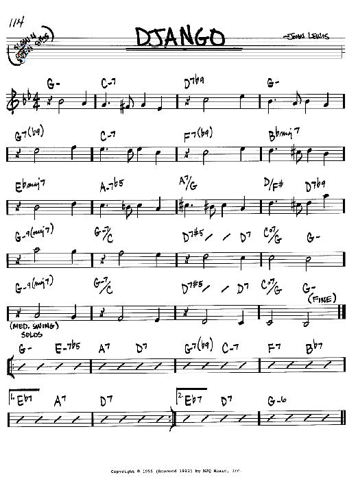 Django (Real Book  Melody & Chords  Bb Instruments) von John Lewis
