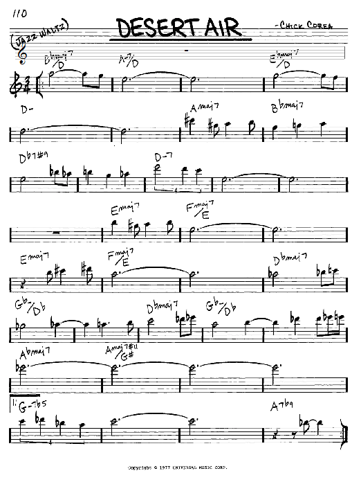 Desert Air (Real Book  Melody & Chords  Eb Instruments) von Chick Corea