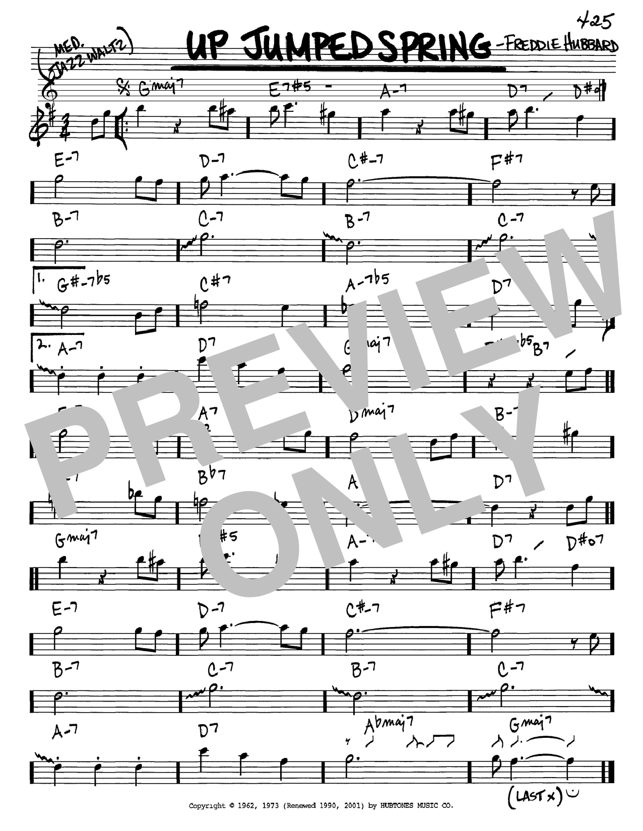 Up Jumped Spring (Real Book  Melody & Chords  Eb Instruments) von Freddie Hubbard