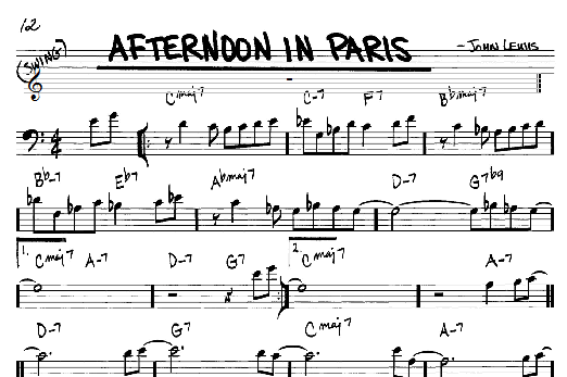Afternoon In Paris (Real Book  Melody & Chords  Bass Clef Instruments) von John Lewis