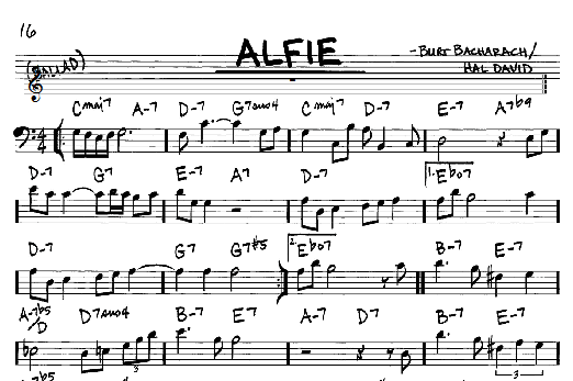 Alfie (Real Book  Melody & Chords  Bass Clef Instruments) von Bacharach & David