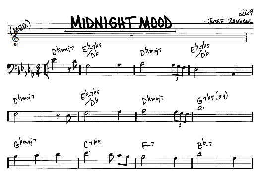 Midnight Mood (Real Book  Melody & Chords  Bass Clef Instruments) von Josef Zawinul