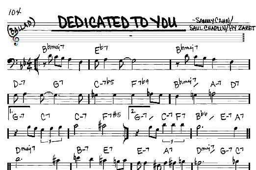 Dedicated To You (Real Book  Melody & Chords  Bass Clef Instruments) von Sammy Cahn