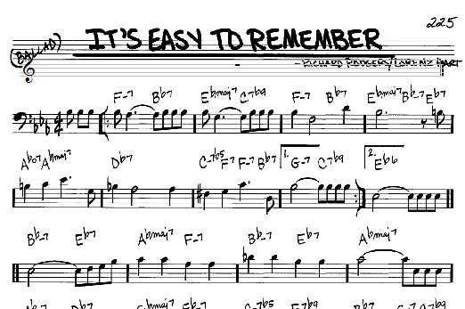 It's Easy To Remember (Real Book  Melody & Chords  Bass Clef Instruments) von Rodgers & Hart