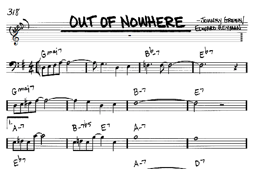 Out Of Nowhere (Real Book  Melody & Chords  Bass Clef Instruments) von Edward Heyman