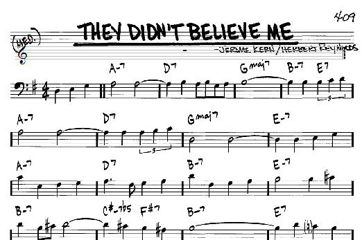 They Didn't Believe Me (Real Book  Melody & Chords  Bass Clef Instruments) von Jerome Kern