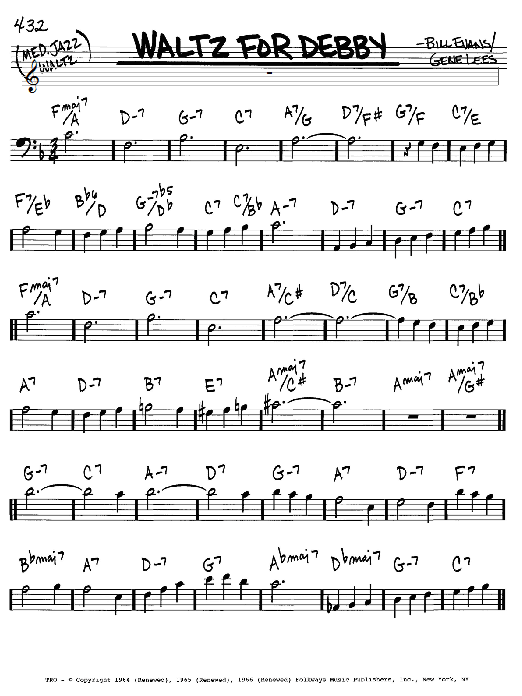 Waltz For Debby (Real Book  Melody & Chords  Bass Clef Instruments) von Bill Evans