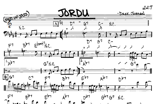Jordu (Real Book  Melody & Chords  Bass Clef Instruments) von Duke Jordan