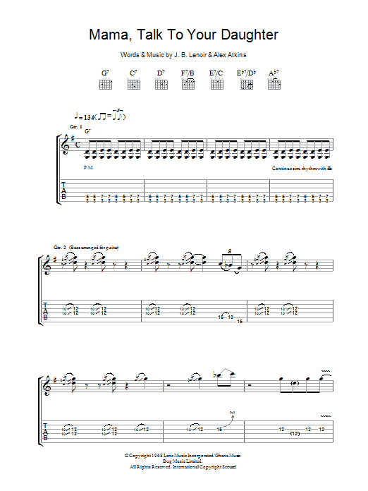 Mama, Talk To Your Daughter (Guitar Tab) von Robben Ford