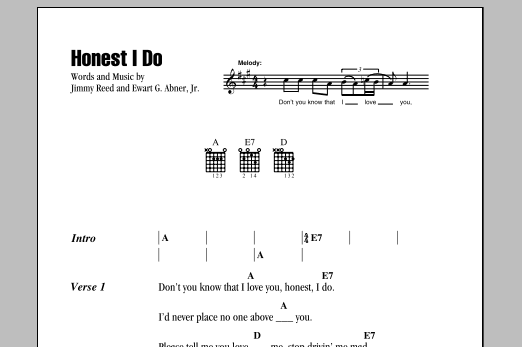 Honest I Do (Guitar Chords/Lyrics) von Jimmy Reed