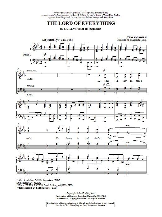 Lord Of Everything (SATB Choir) von Joseph M. Martin