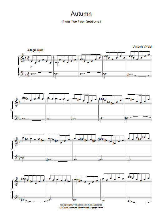 Autumn (from The Four Seasons) (Easy Piano) von Antonio Vivaldi