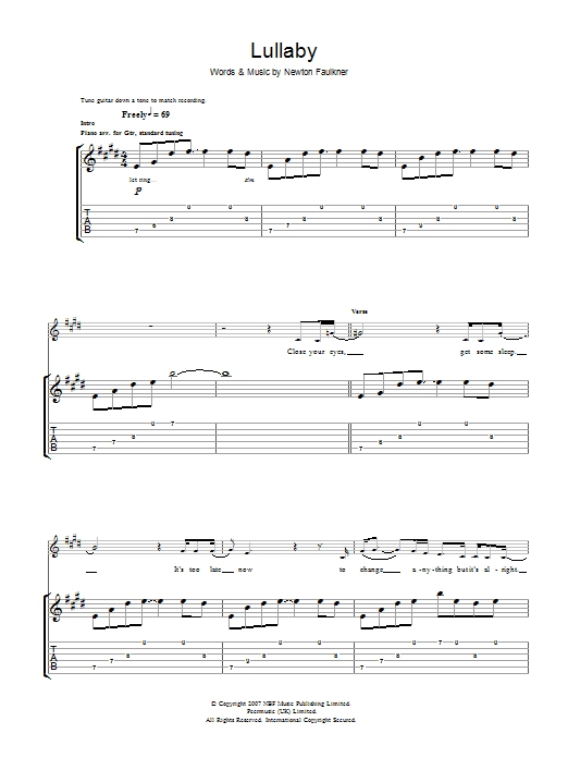 Lullaby (Guitar Tab) von Newton Faulkner