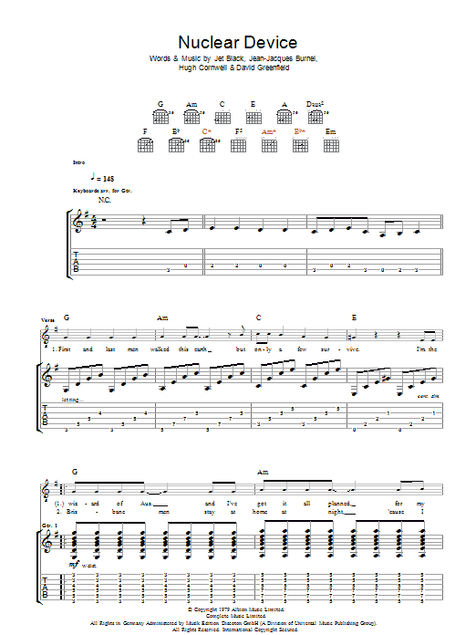 Nuclear Device (Guitar Tab) von The Stranglers