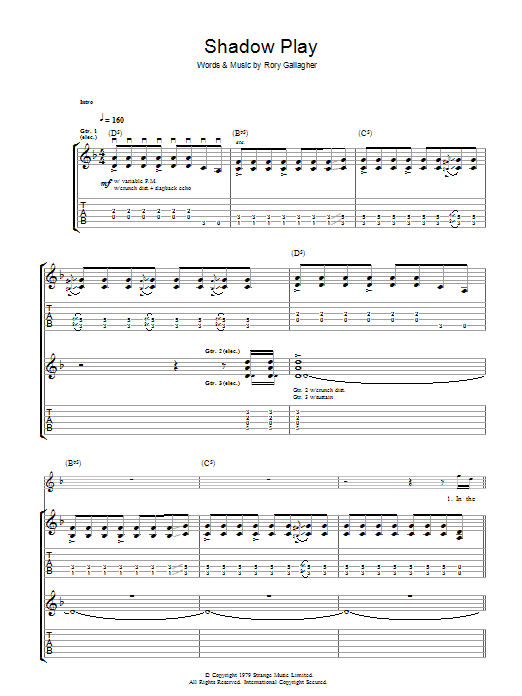 Shadow Play (Guitar Tab) von Rory Gallagher