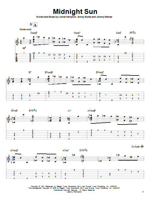 Midnight Sun (Solo Guitar) von Lionel Hampton