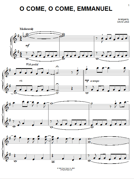 O Come, O Come, Emmanuel (Easy Piano) von David Lanz