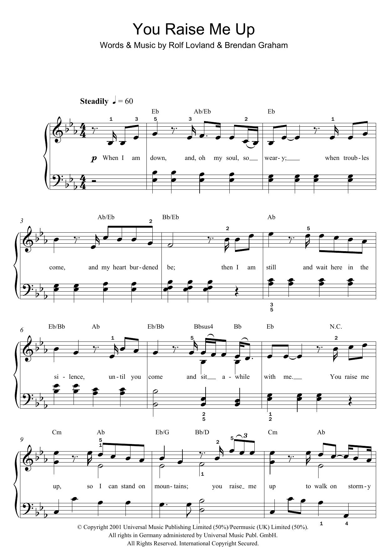 You Raise Me Up (Easy Piano) von Westlife