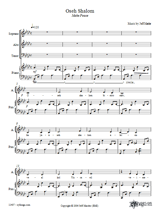 Oseh Shalom (SAT Choir) von Jeff Marder