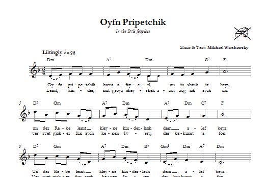 Oyfn Pripetchik (On The Fireplace) (Lead Sheet / Fake Book) von Mikhael Warshawsky