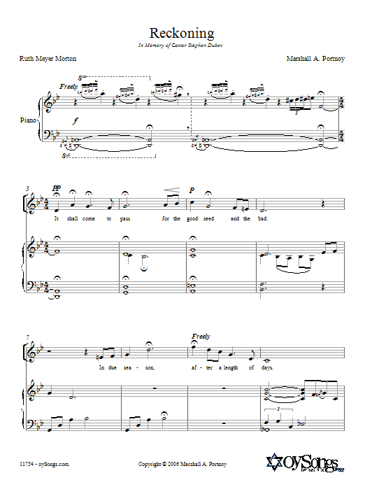 Reckoning (Piano, Vocal & Guitar Chords (Right-Hand Melody)) von Marshall Portnoy