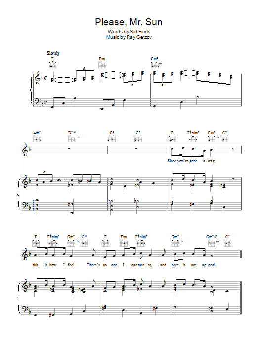 Please, Mr. Sun (Piano, Vocal & Guitar Chords) von Perry Como