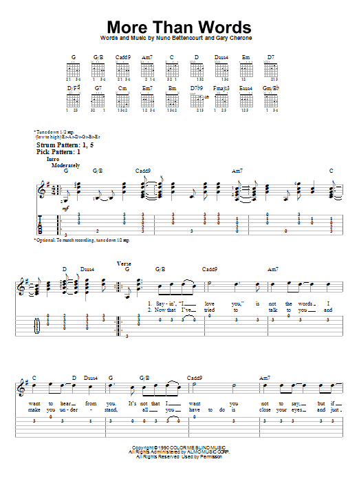 More Than Words (Easy Guitar Tab) von Extreme