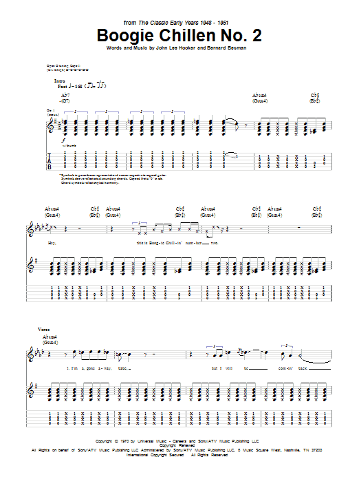 Boogie Chillen No. 2 (Guitar Tab) von John Lee Hooker